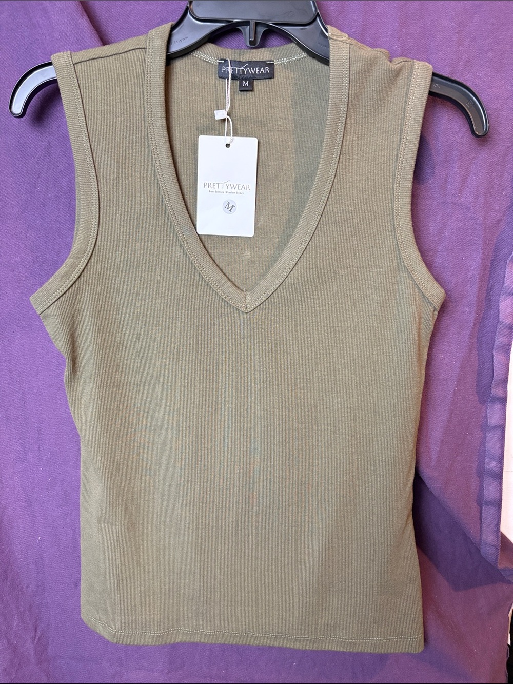 NWT Women’s Olive green PrettyWear v-neck Top medium